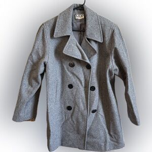 Gray Wool Blend Peacoat